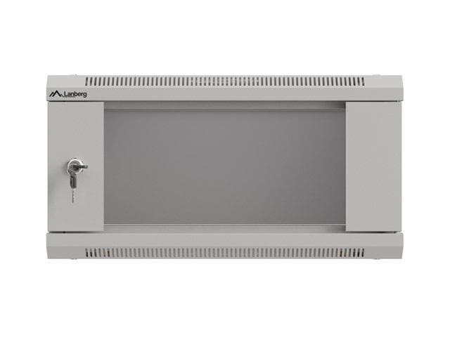 Dulap rack de perete 19", 4U, 540x350 mm, usa din sticla, gri — miniatură