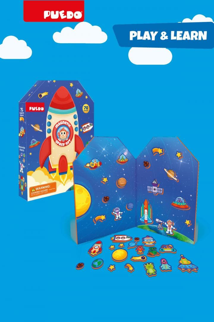 SET MAGNETIC DIN SPUMA EVA, SPATIUL COSMIC, PUEDO — miniatură