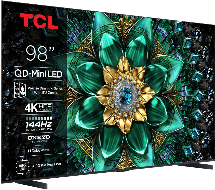 Televizor TCL QD-MiniLED 98Q6C, 248 cm, Smart Google TV, 4K Ultra HD, 144Hz, Onkyo — miniatură
