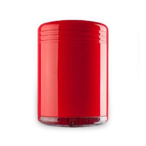 Sirena conventionala de exterior pentru sisteme de incendiu si evacuare, Venitem HOLA F24EN Shiny red, certificata EN 54-3, nivel acustic 108.76 dB, design Italia, carcasa externa din ABS, culoare rosie, LED-uri de semnalizare, Remotely-supplied (batteries not required), 3 intrari de alarma