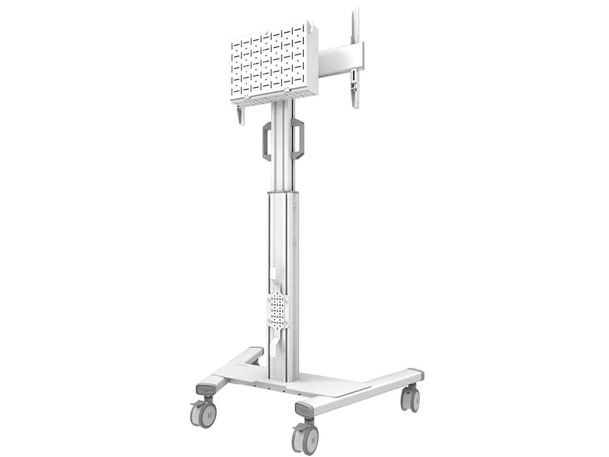 Stand podea mobil Neomounts 37"-75", VESA 100x100~600x400, 70kg, fix, inaltime reglabila, alb — miniatură