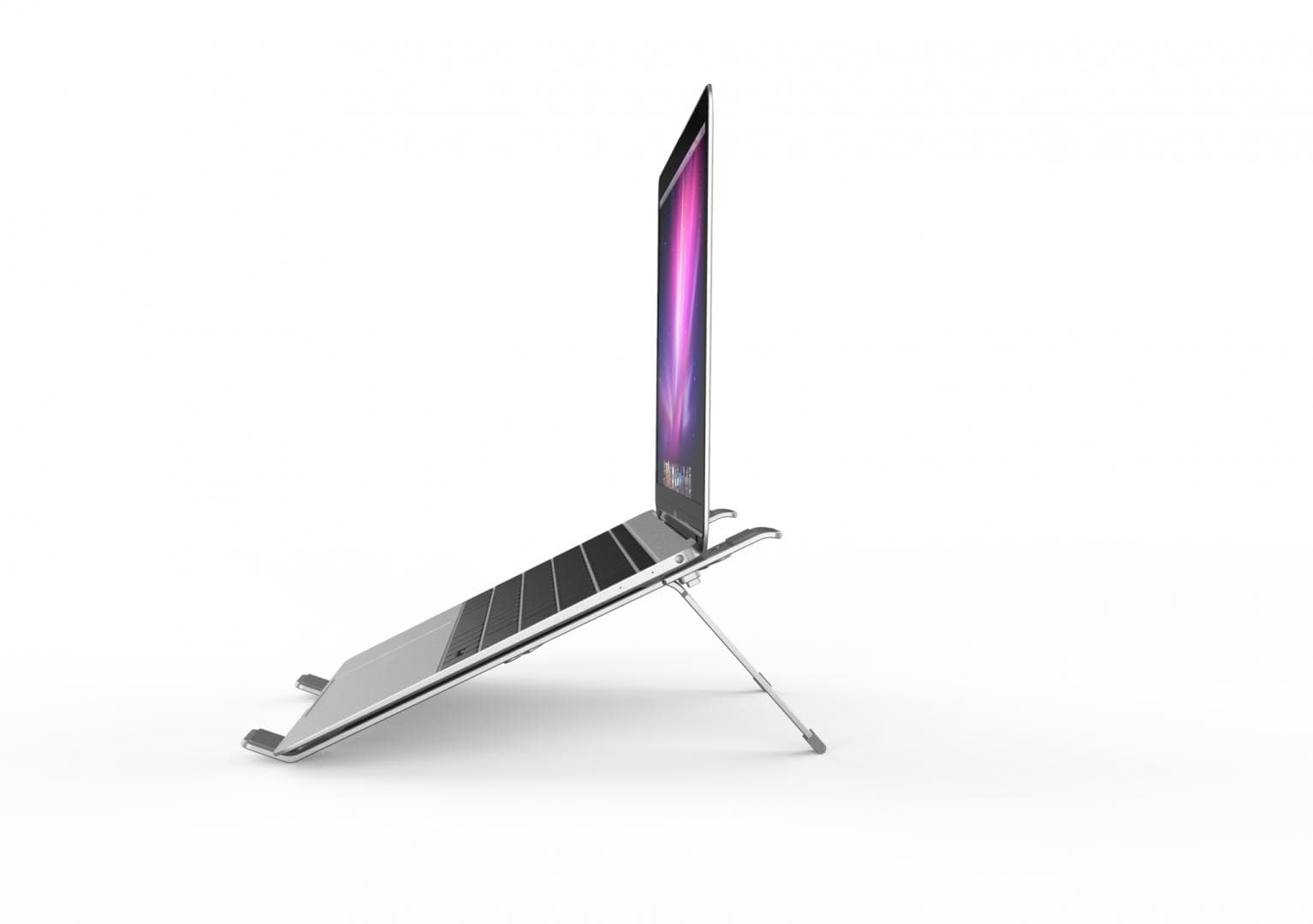 Suport laptop Serioux, SRXNCPU2, material aluminiu, dimensiune deschisă: 190x250x4mm,dimensiune pliată: 60 x 250 x 4mm, grosime: 4mm, greutate: 180g, dimensiune compatibilă: până la 15.6 ", culoare argintiu, 4 unghiuri ajustabile — miniatură
