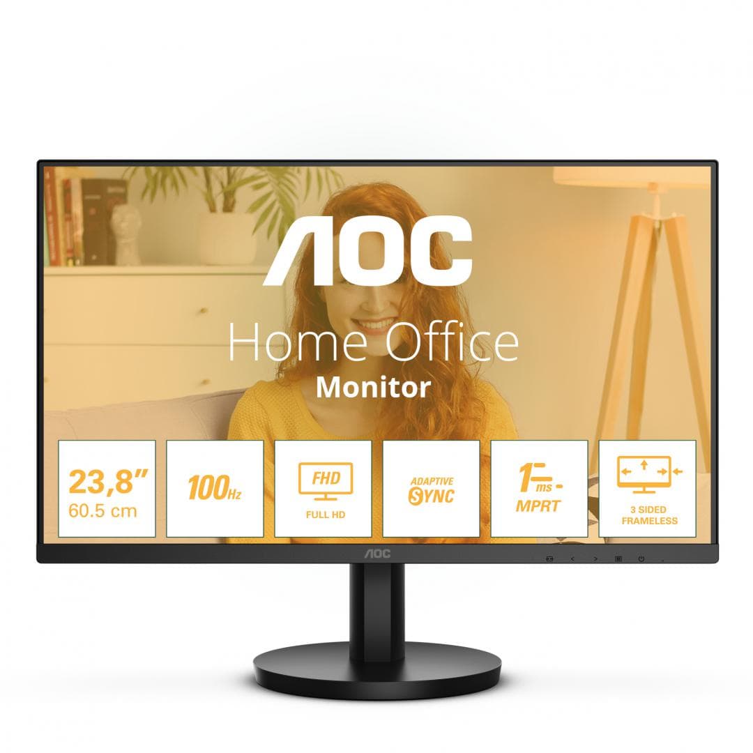 Monitor Consumer AOC 24B3HMA2, 23.8", 1920 x 1080 pixeli, Black