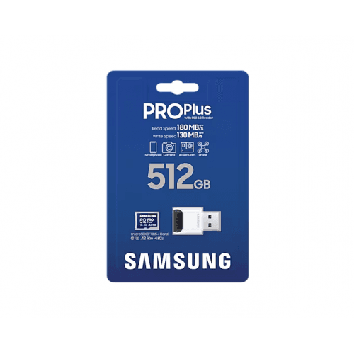 Card de Memorie MicroSDXC Samsung PRO Plus MB-MD512SB/WW 512GB, Class 10 + adaptor — miniatură