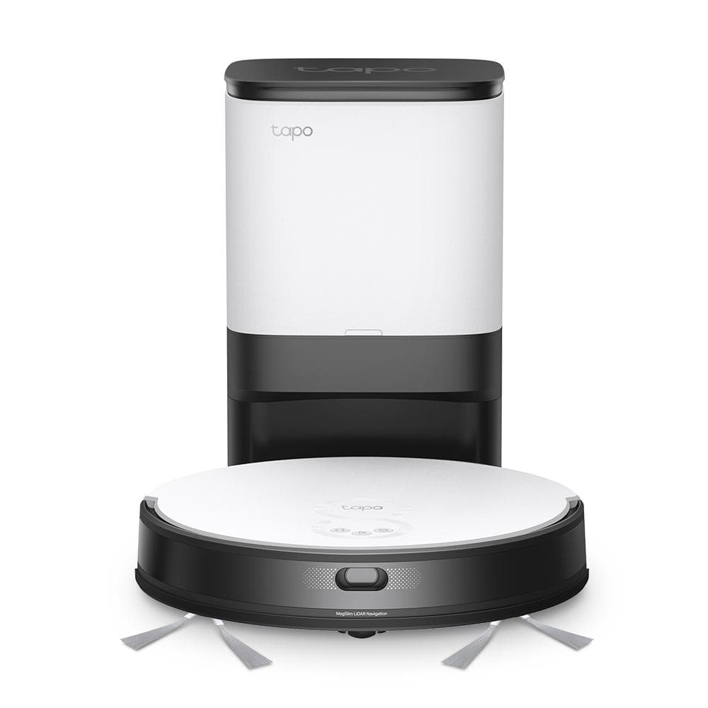 TP LINK Aspirator robot cu Mop, Smart empty dock și Navigare LiDAR TAPO RV20 MOP PLUS, Capacitate acumulator: 2600 mAh, Reincarcare si reluare, MagSlim LiDAR + Gyroscope, Harta virtuala, Inaltime de trecere: 20 mm, Putere aspiratie: 2700Pa, 4 niveluri, Capacitatea recipientului de colectare: 400ml — miniatură