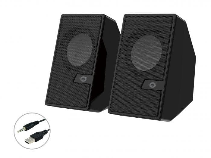 CONCEPTRONIC BJORN02B 2.0-Channel Computer Speaker with Bluetooth, 6W, 63 x 63 x 105 mm — miniatură