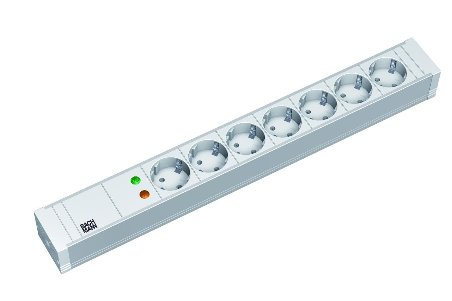 Bachmann IT PDU 7x prize Schuko,protectie supratensiune,impamantare,fara intreruptor, in Schuko, 2m, alb, PVC