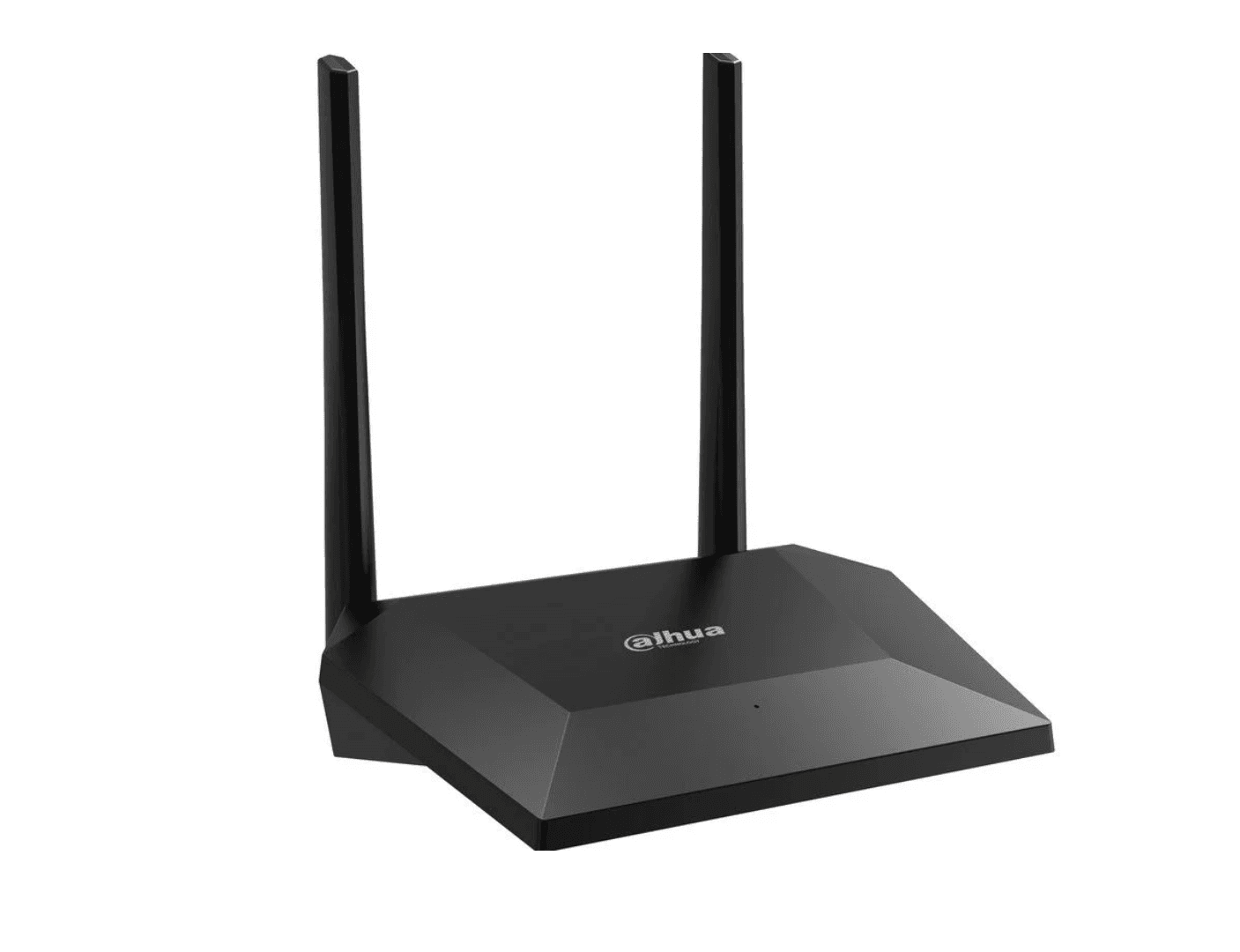 Dahua Router Wireless DH-N3; 1 × port WAN și 3 × porturi LAN care extind acoperirea rețelei; 2 antene externe oferă o acoperire mai largă a semnalului; Alimentare: 12 VDC, 0,5 A; Indicator luminos: 1 × indicator luminos în două culori; Butoane:1 × buton WPS/Resetare; Standard wireless:IEEE