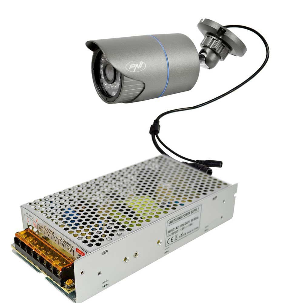 PNI Sursa de tensiune in comutatie PNI ST10A 230V la 12V 10A stabilizata pentru sisteme de supraveghere, Tensiune intrare: 230V AC, iesire: 2 x 12V 10A, 120W, Dimensiuni: 160 x 98 x 40 mm, Greutate: 336g — miniatură