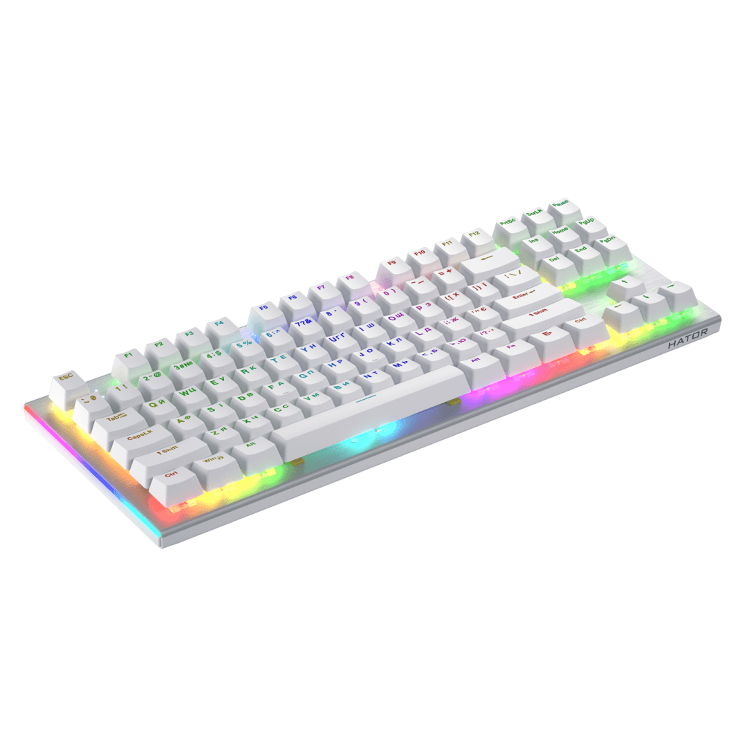 Tastatura Mecanica Gaming HATOR Gravity X TKL, RGB, USB, Alb — miniatură