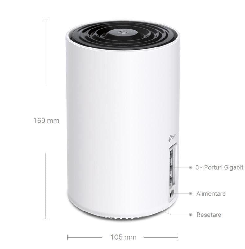 Router wireless TP-Link Deco XE75, WIFI 6E, Mesh, Tri-Band — miniatură