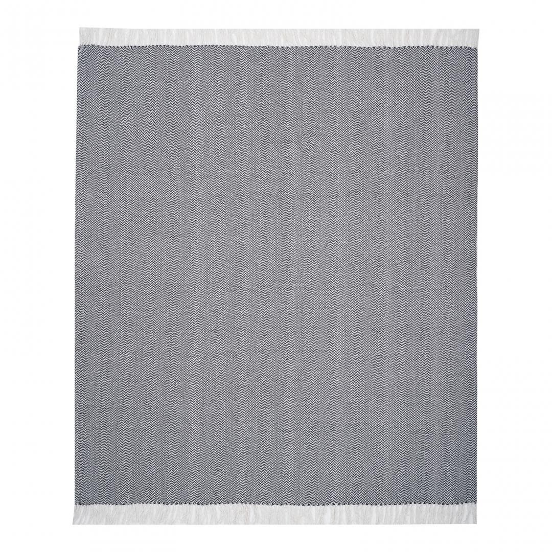 CUVERTURA PLED 200X220 CM ZAG BLACK — miniatură