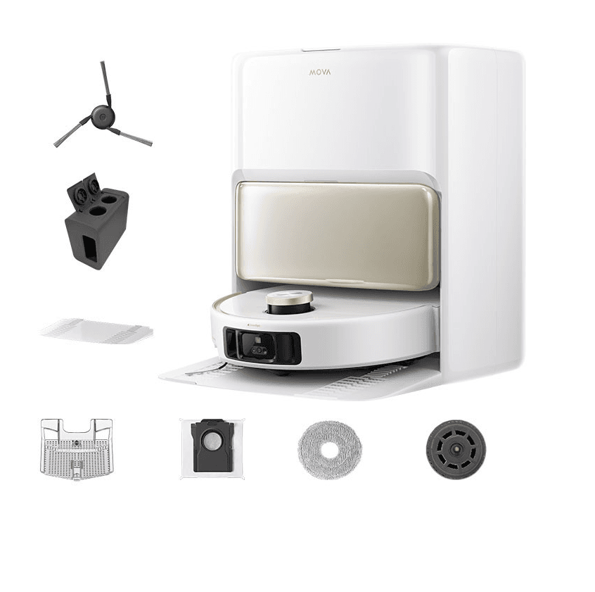 Aspirator robot cu mop Mova V50 Ultra Complete RLV72LE-1, 24.000Pa, 6400mAh, 220min, Advanced AI SmartSight, statie colectare inteligenta, alb — miniatură