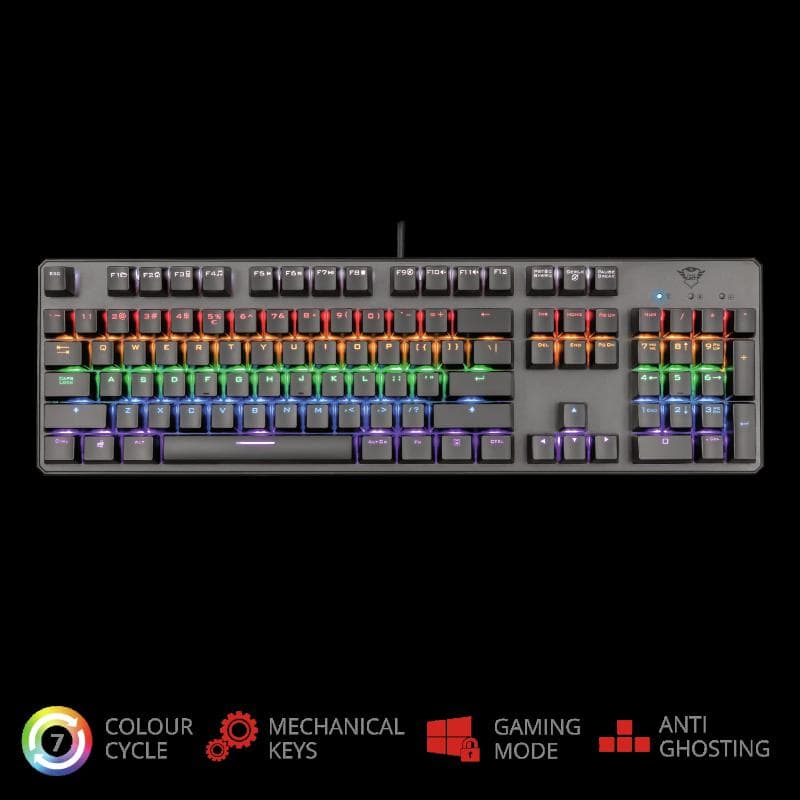 Tastatura Mecanica Gaming Trust GXT 865 Asta, RGB, USB, negru — miniatură