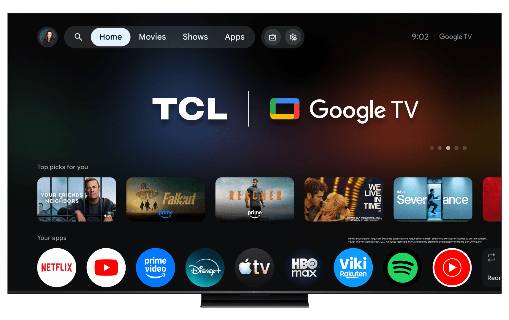 Televizor TCL SQD-MiniLED 85MSQLED80L, 214 cm, Smart Google TV, 4K, Onkyo (Model 2026) — miniatură