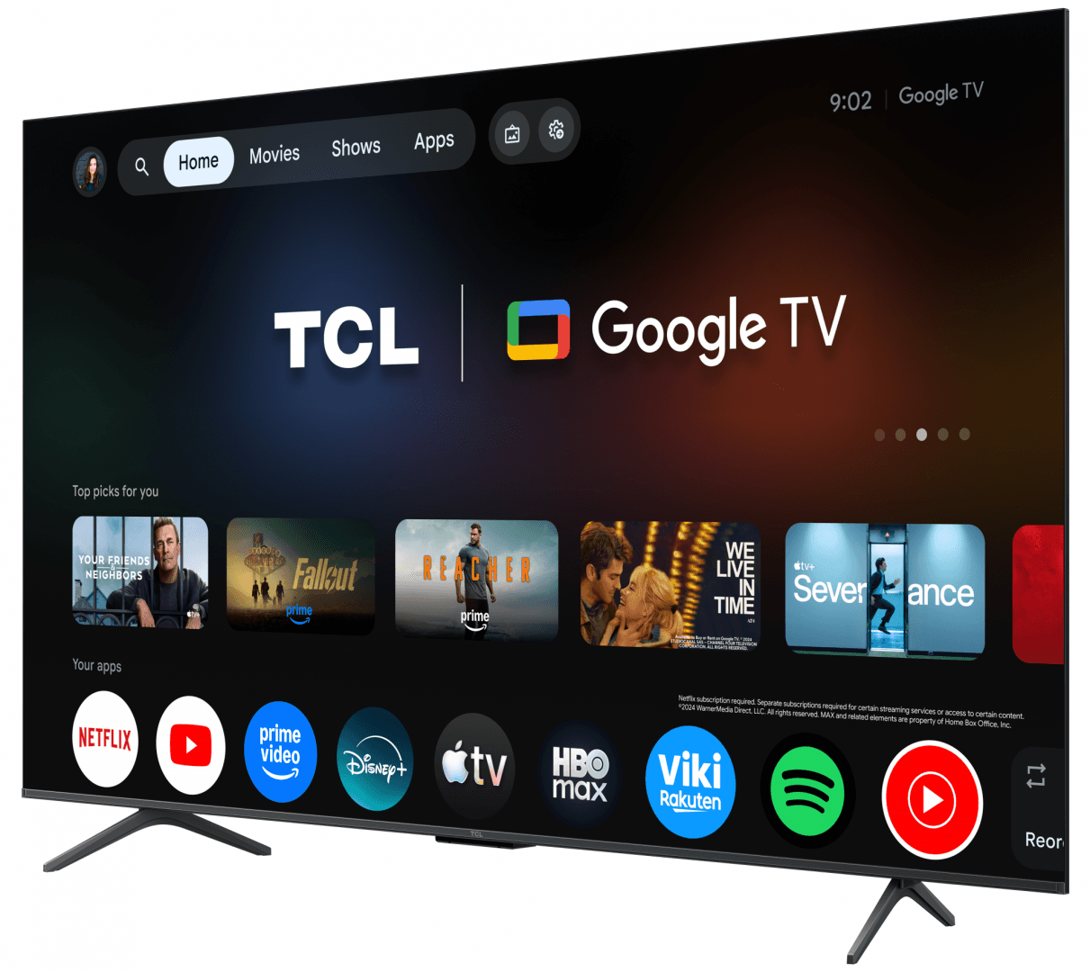 Televizor TCL QD-MiniLED 65T8D, 164 cm, Smart, Google TV, 4K Ultra HD, 144Hz, Onkyo — miniatură