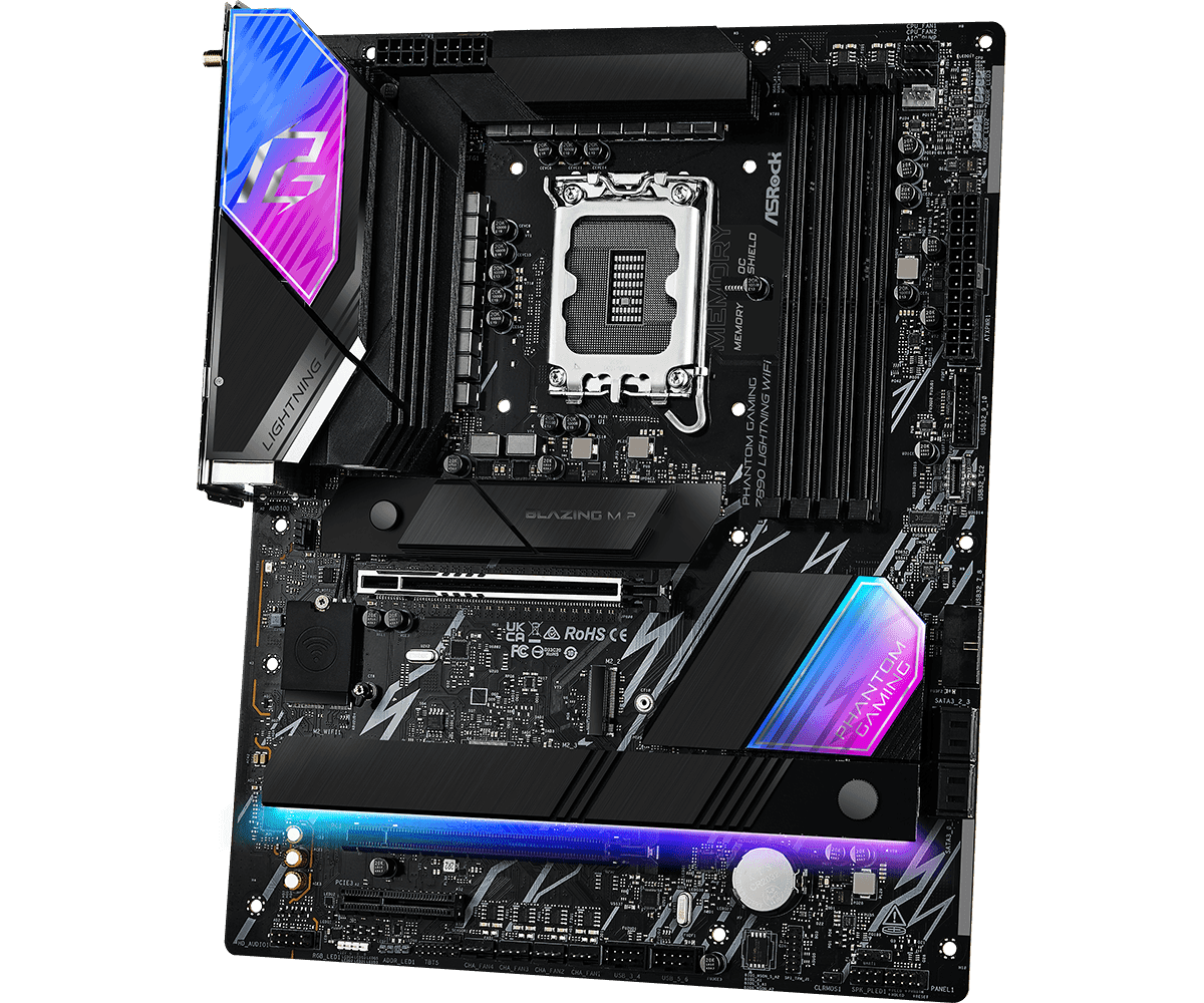 Placa de baza ASRock Phantom Gaming Z890 Lightning WiFi, Socket 1851, DDR5, ATX — miniatură