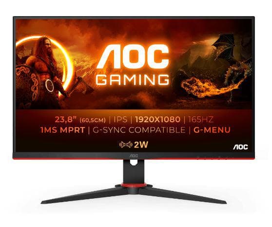 Monitor Gaming AOC 24G2SPU/BK, 23.8", 1920 x 1080 pixeli, Black, Red