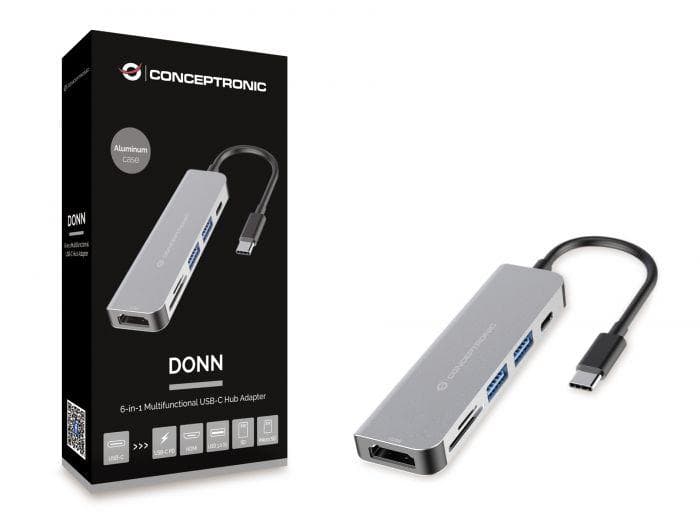 Docking station CONCEPTRONIC DONN02G, USB Type-C, 60W, Gri
