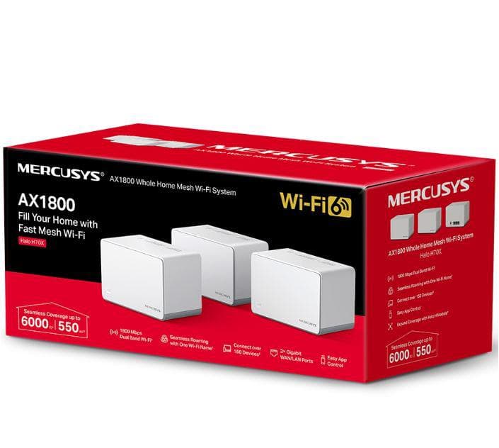 Router wireless MERCUSYS HALO H70X, WIFI 6, Mesh, Dual Band — miniatură