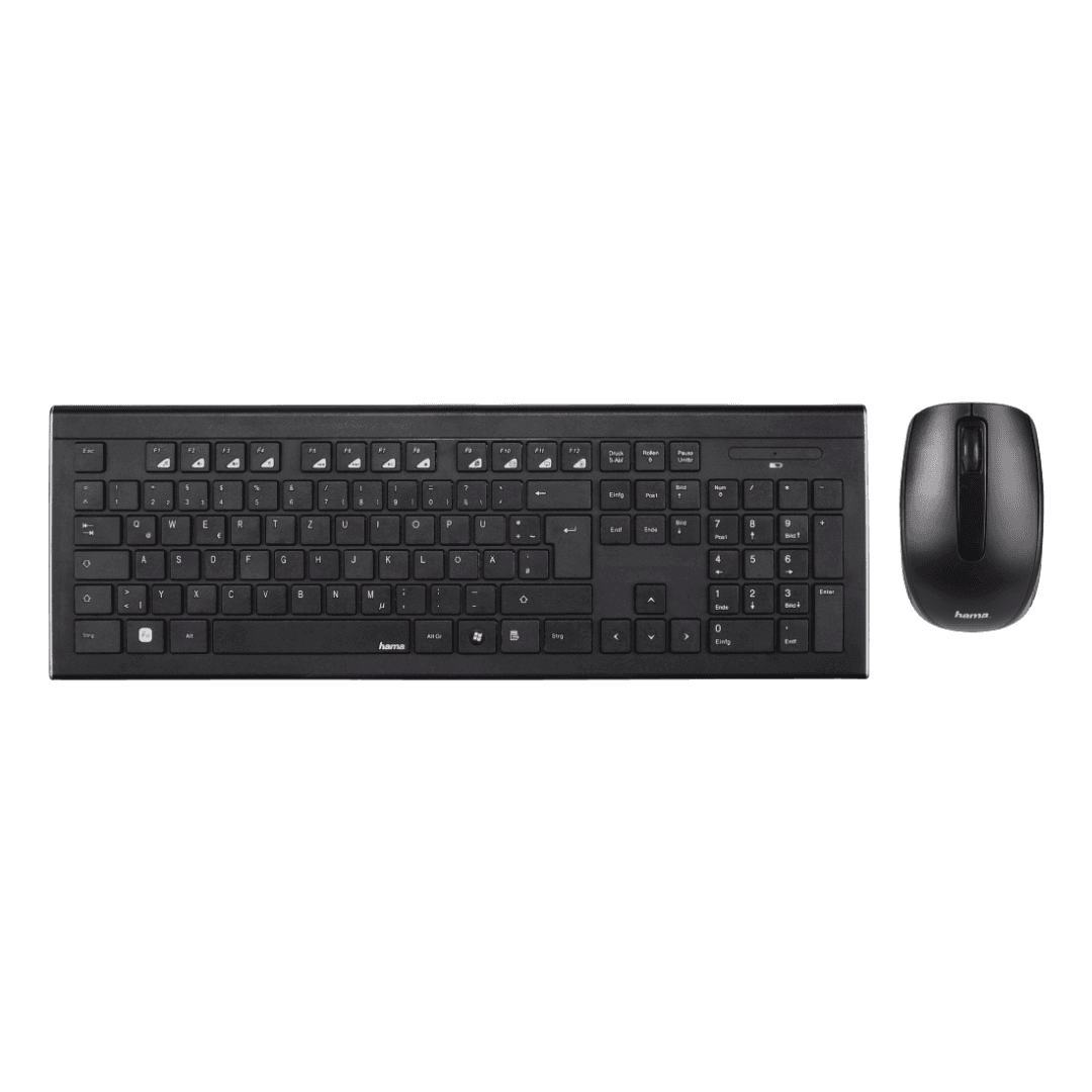 Kit Wireless tastatura si mouse HAMA Cortino, taste numerice, negru
