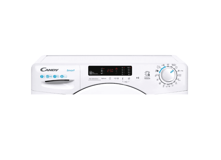 Masina de spalat rufe Candy Smart CS4 1072/1-S, SLIM, 7 kg, 1000 rpm, Clasa D, Easy Iron, Kg Detector, Alb — miniatură