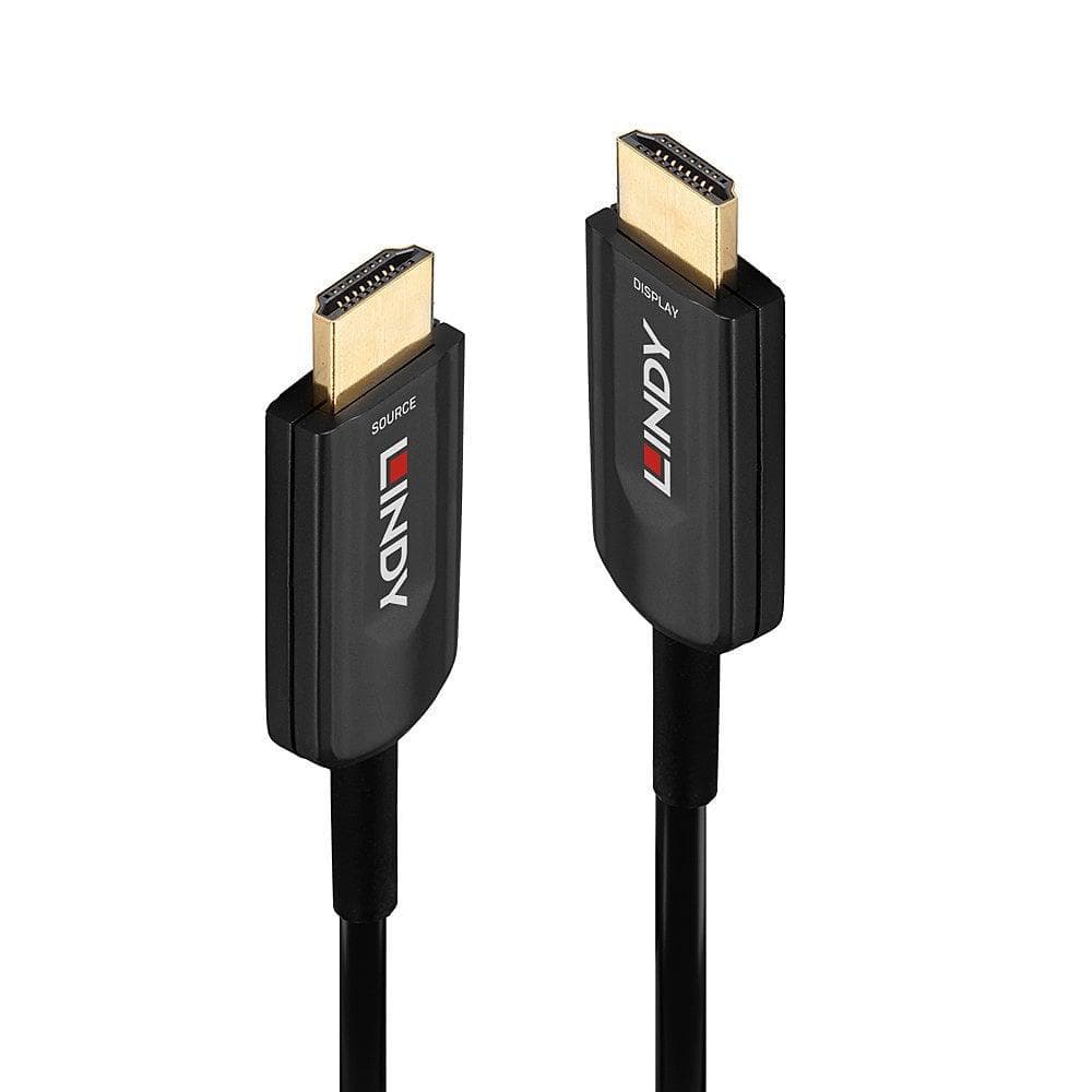 Cablu Lindy LY-38381, HDMI Fibre Optic Hybrid Ultra High Speed, 15m, negru — miniatură