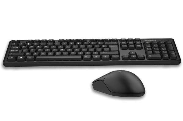 Kit Wireless tastatura si mouse A4TECH GK-3+G3-330N, taste numerice, negru — miniatură