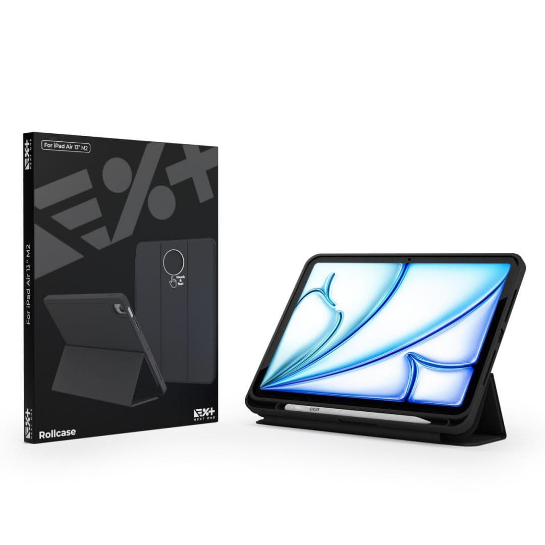 NEXT ONE ROLLCASE FOR IPAD AIR 13" M2 2024 BLACK — miniatură