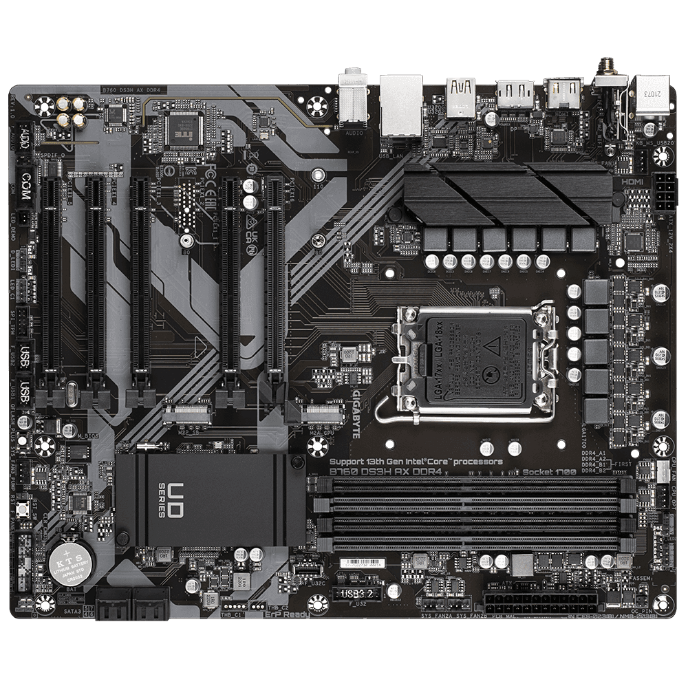 Placa de baza Gigabyte B760 DS3H AX, LGA 1700, DDR4, ATX — miniatură