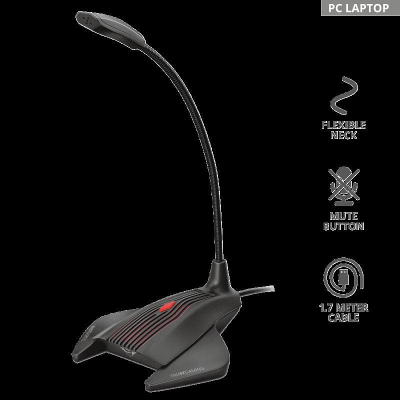 Microfon Trust GXT 239 Nepa Gaming, tip Condenser, Jack — miniatură