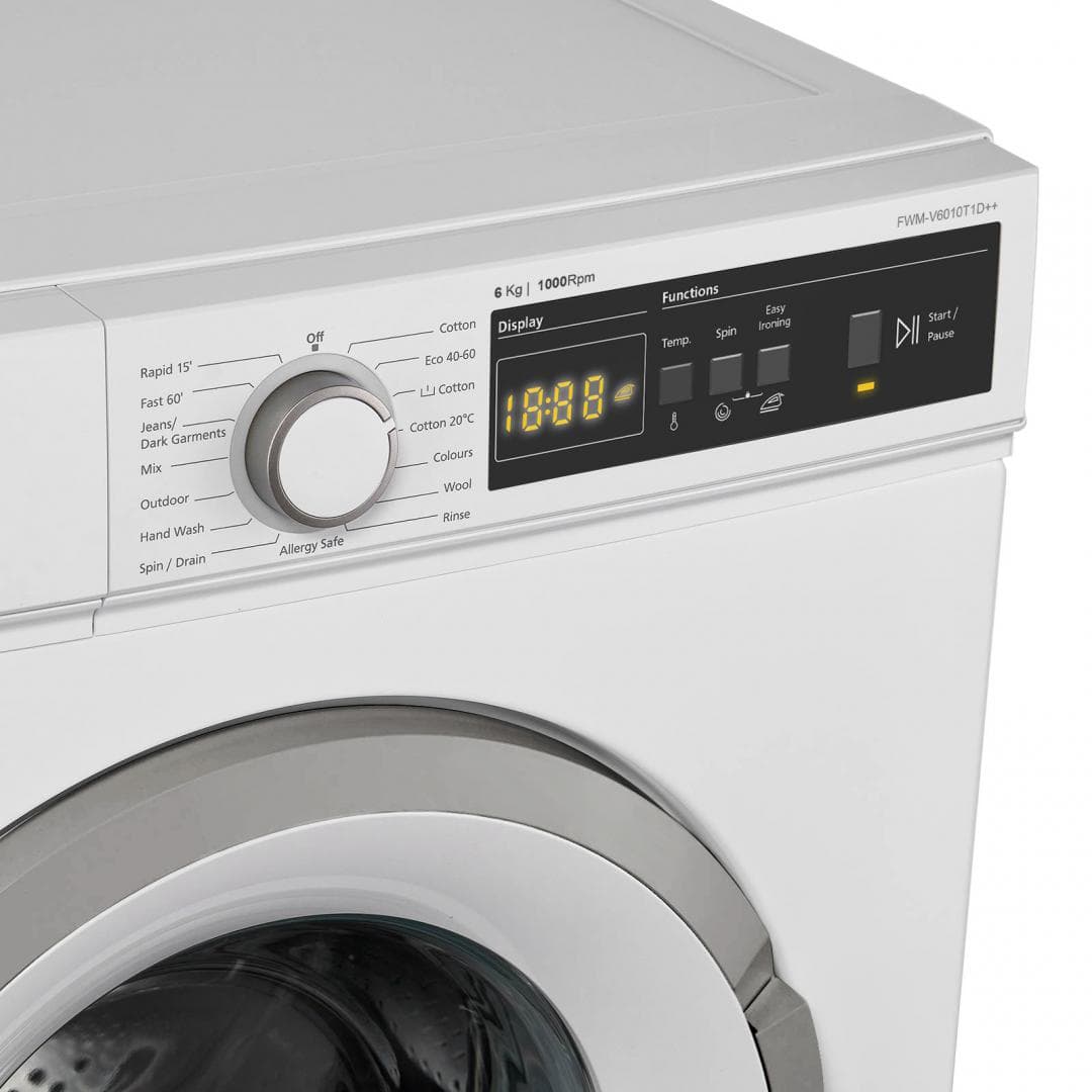 Masina de spalat rufe FRAM FWM-V6010T1D++, 6 kg, 1000 rpm, Clasa: D, Alb — miniatură
