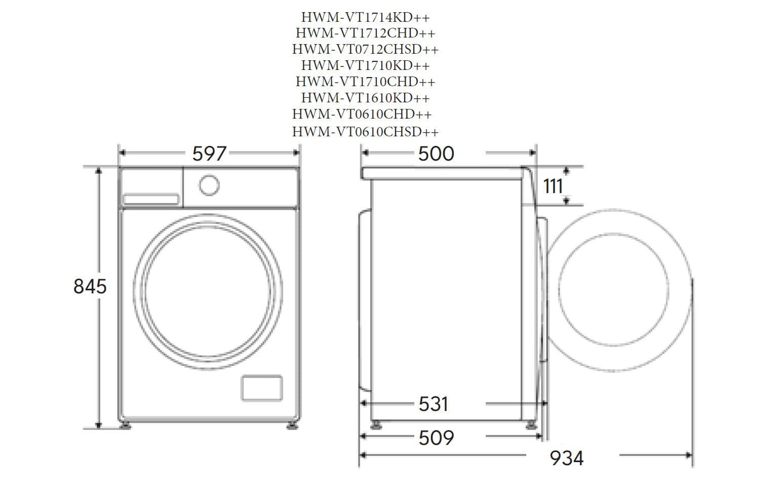 Masina de spalat rufe HEINNER HWM-VT0712CHSD++, 7 kg, 1200 rpm, Clasa: D, Argintiu — miniatură