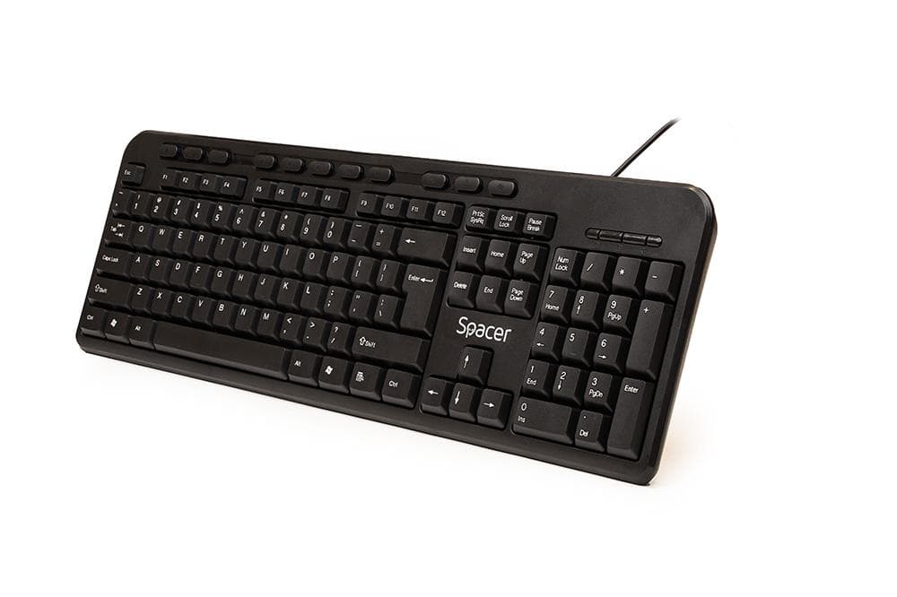 Kit Wired tastatura si mouse SPACER SPDS-1691, taste numerice, negru — miniatură