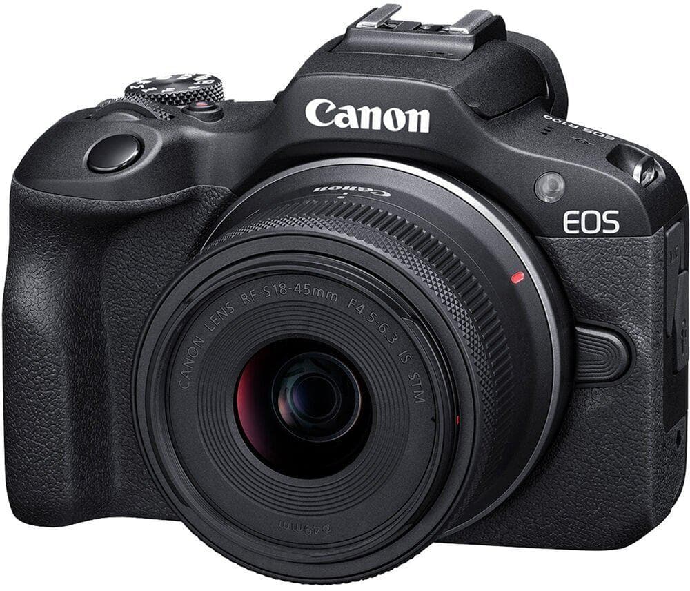 Camera foto Canon Eos R100 Double kit + Obiectiv RF-S 18-45mm F/4.5-6.3 IS STM + RF 75-300 mm, f/4-5.6 kit, Senzor CMOS 22.3 x 14.9mm, 24.1 Megapixeli, Aspect Ratio: 3:2, Procesor:DIGIC 8, Montura RF, Compatibilitate: RF, RF-S, (EF si EF-S cu adaptor), Distanta focla: 1.6x, Dual Pixel CMOS AF — miniatură