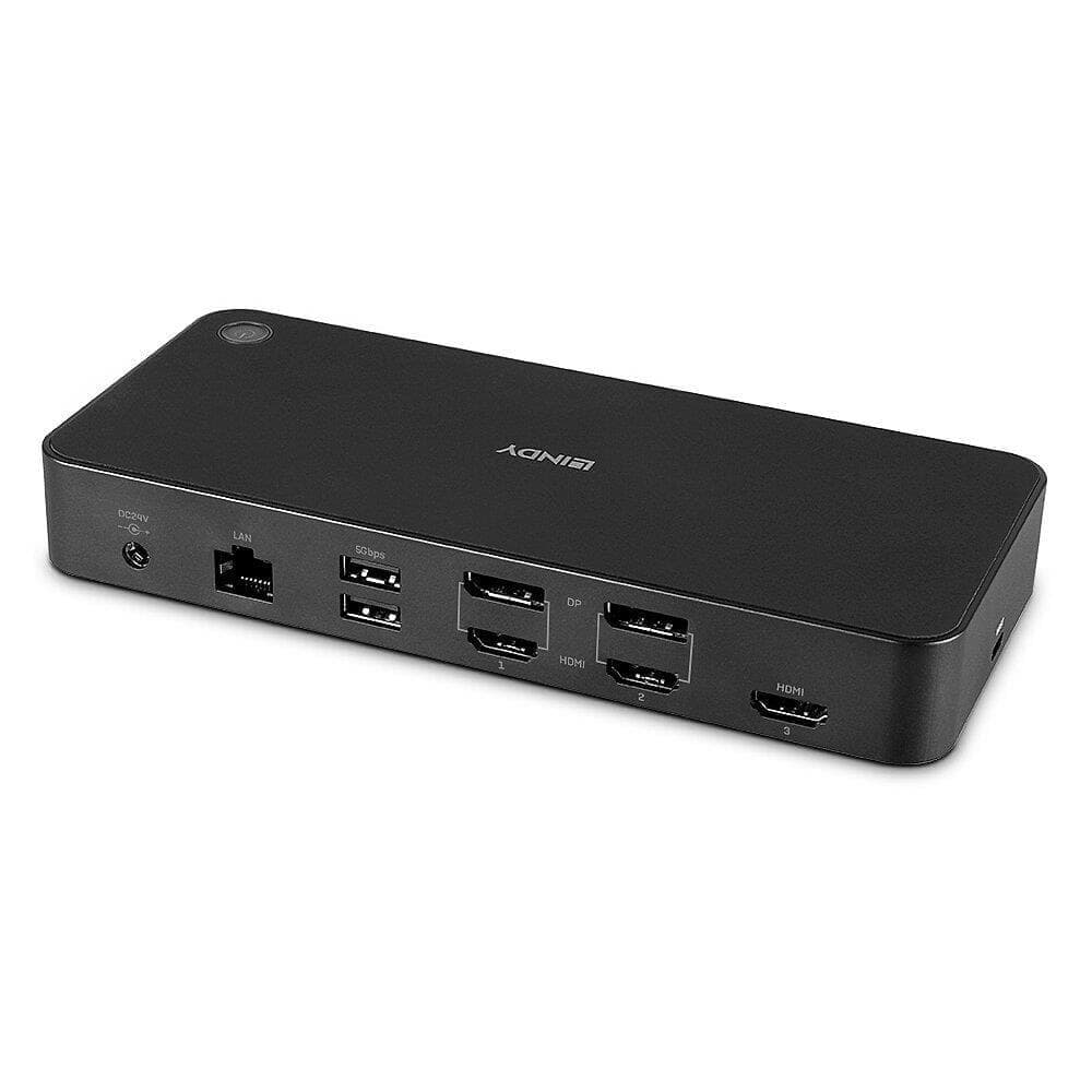 Docking station LINDY DST-Pro Universal, USB Type-C, 100W, Negru — miniatură