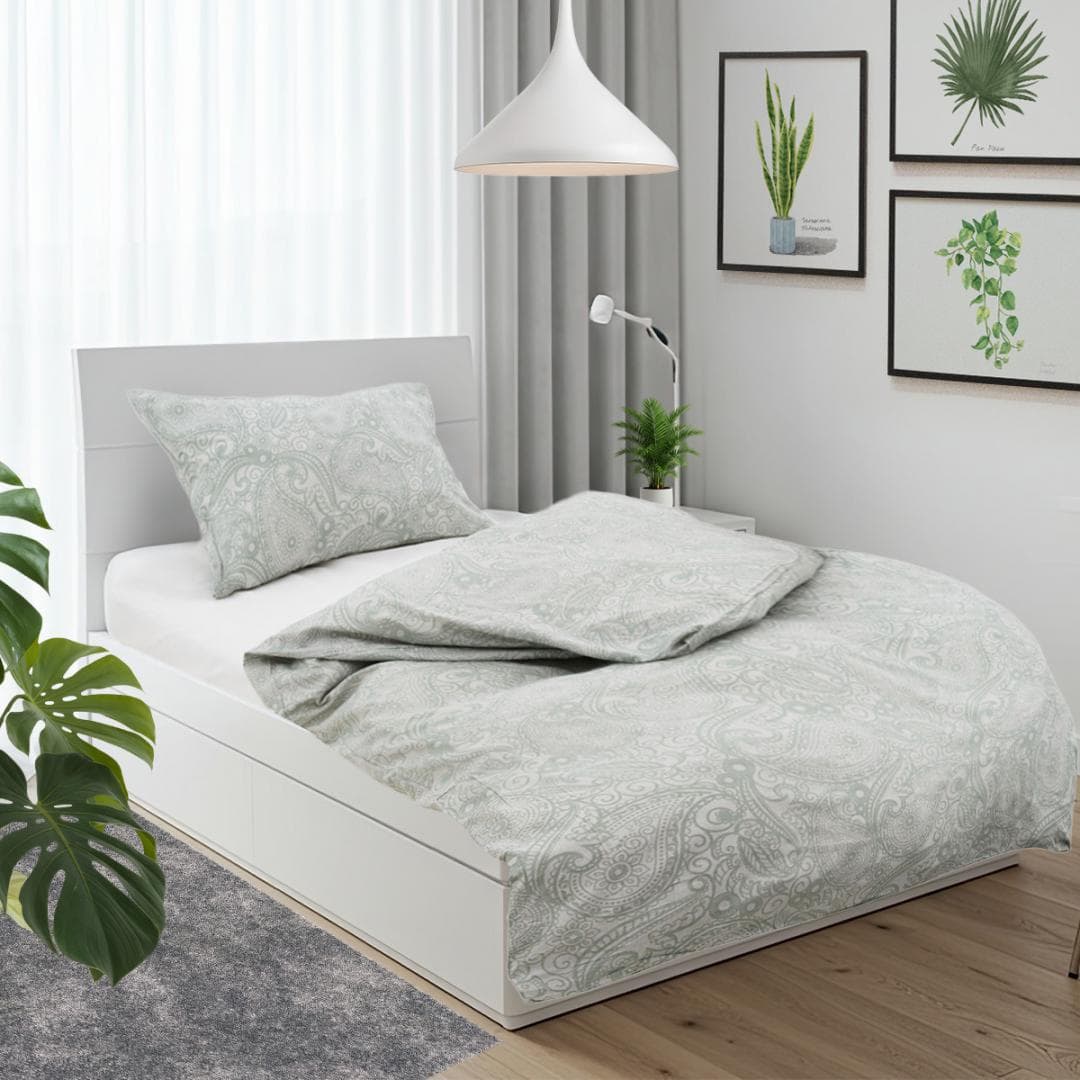 Set de pat single bumbac, 92 gsm,Paisley — miniatură