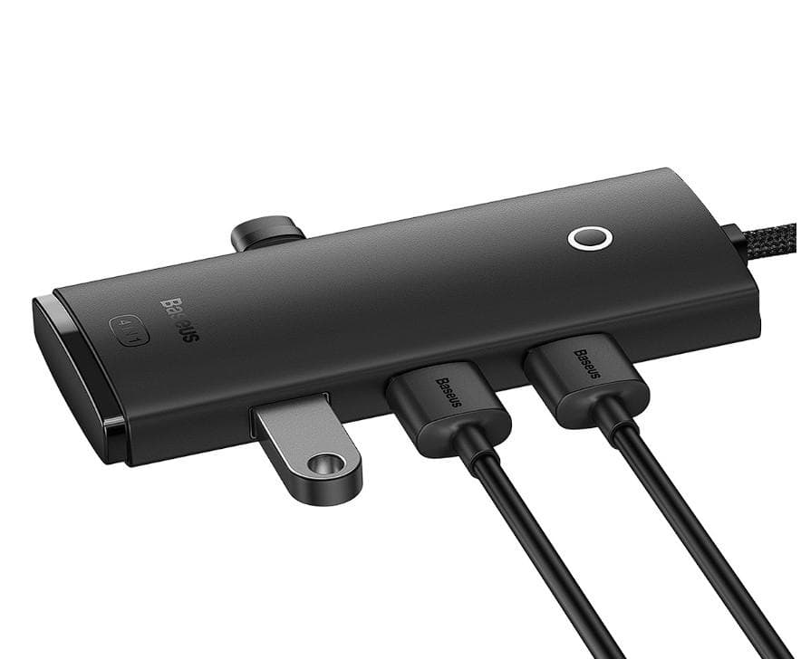 Hub USB BASEUS Lite USB-A, 4 porturi, Negru — miniatură