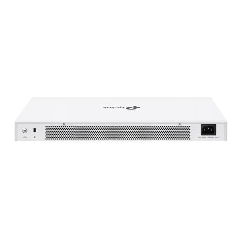 Switch TP-Link cu 48 de porturi, 48× 10/100/1000 Mbps RJ45 Ports (Auto- Negotiation/Auto MDI/MDIX), 4× Gigabit SFP Slots, capacitate switch 104 Gbps, dimensiuni 17.3×8.7×1.7 in (440×220×44 mm) — miniatură