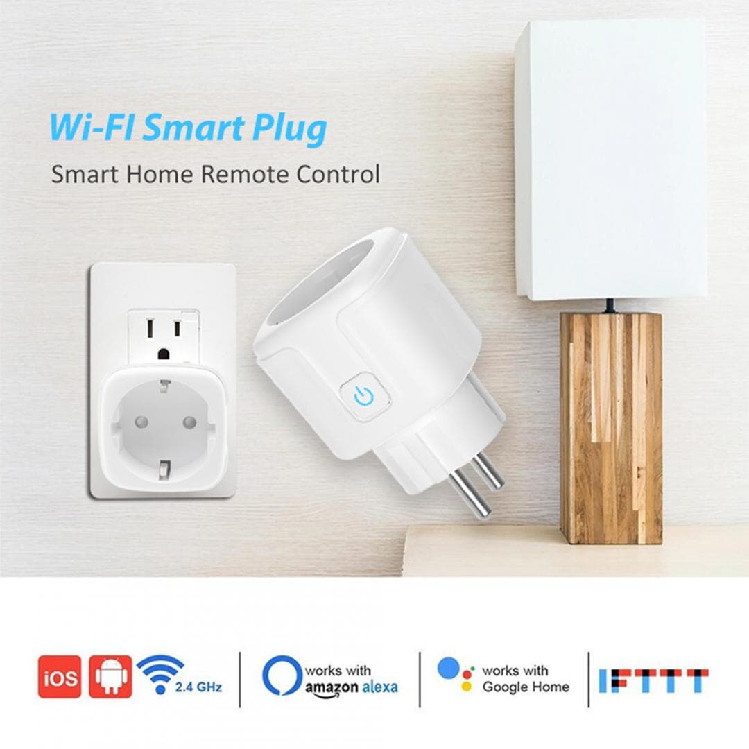 Priza inteligenta PNI SmartHome WP800 WiFi control prin internet, App Tuya Smart, compatibila cu Amazon Alexa si Google Home, masoara consumul de energie, Tensiune alimentare: 230V, Sarcina maxima: 3700 W, Distanta transmisie, 50 m exterior, interior 30 m, Dimensiuni: 87 X 50 X 50 mm — miniatură
