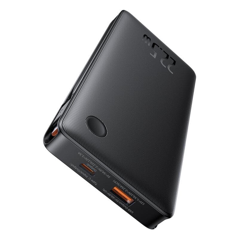 Baterie externa Baseus Airpow lite, 10000mAh, 22.5W, 1 x USB; 1 cablu x USB Type-C, 1 cablu x Iphone Lightning, total 3A, negru — miniatură