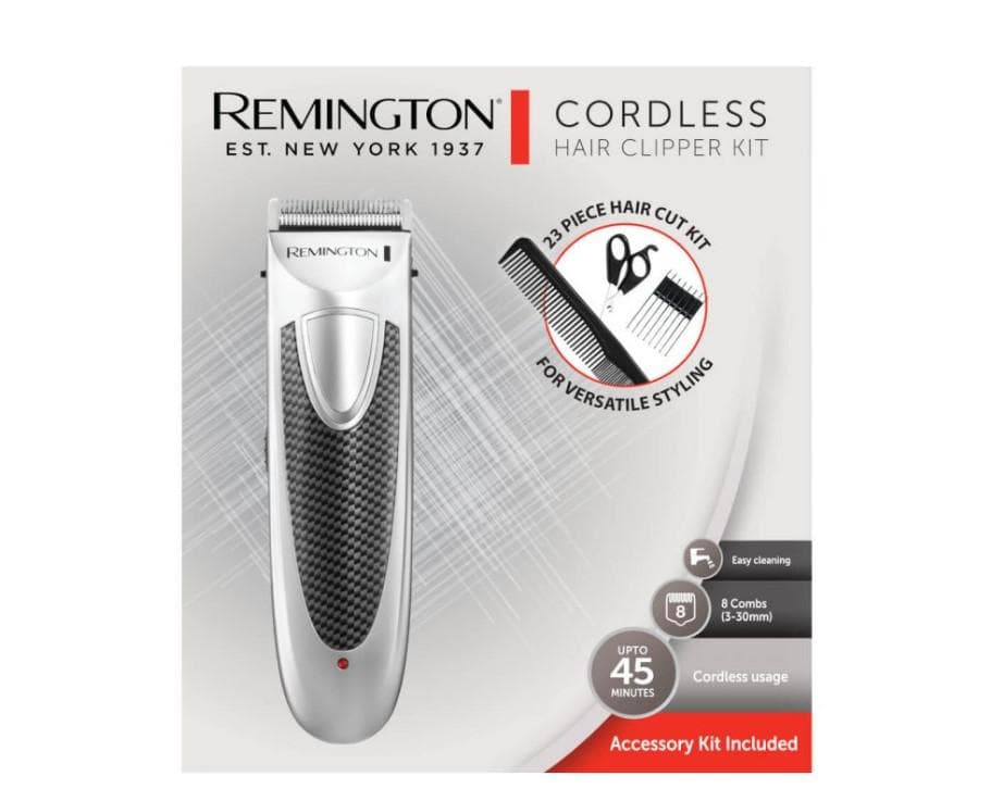 Aparat de tuns Remington HC4110, 3 mm – 30 mm, Acumulator, Autonomie 45 minute, Indicator cu LED, Trusa de accesorii inclusa, Gri — miniatură