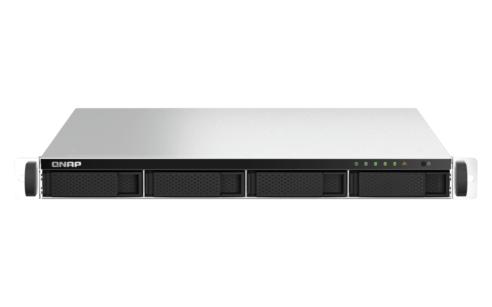 NAS QNAP 464U 4-Bay, CPU Intel Celeron N5105/N5095 4-core/4-thread Processor, RAM 8GB RAM onboard (not expandable), 2.5"/3.5" SATA 6Gbps HDD (neincluse), LAN: 2 x 2.5GbE (2.5G/1G/100M/10M), USB3.2 Gen1: 2, 1U, single PSU (not upgradeable to RP) — miniatură