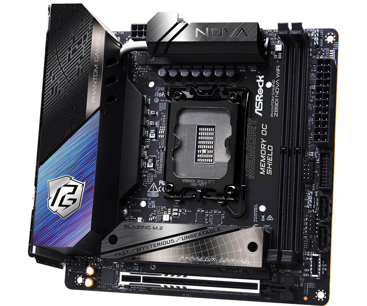 Placa de baza ASRock Phantom Gaming Z890I Nova WiFi, Socket 1851, DDR5, Mini-ITX — miniatură