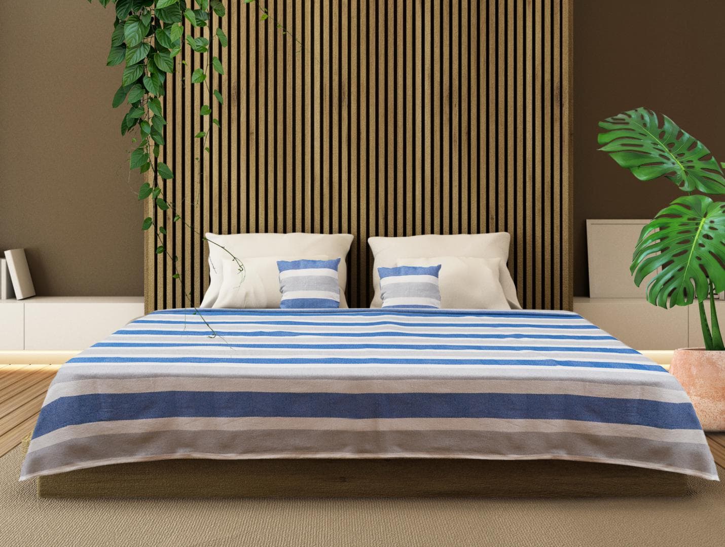 SET CUVERTURA PAT KS 200X220CM ZIA BLUE — miniatură