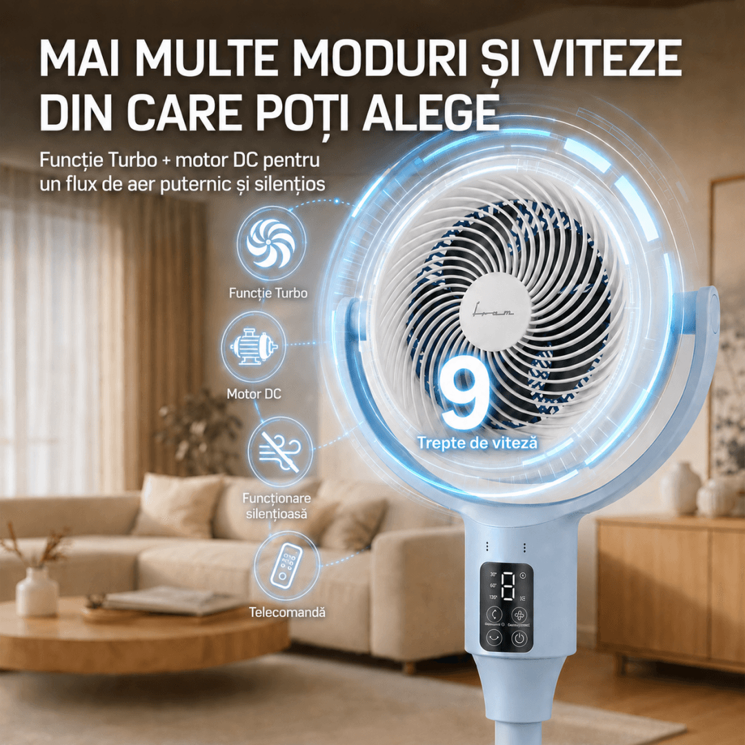 VENTILATOR CU PICIOR FRAM FSF-MAT24DC-BL — miniatură