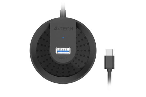 Hub USB A4Tech HUB-30C, USB-C, 5 porturi, Negru — miniatură