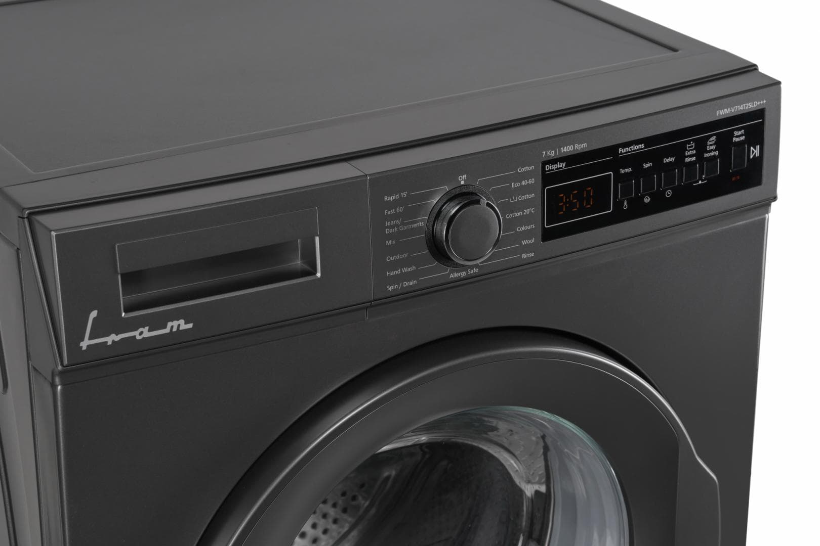 Masina de spalat rufe FRAM FWM-V714T2SLD+++, 7 kg, 1400 rpm, Clasa: D, Gri — miniatură