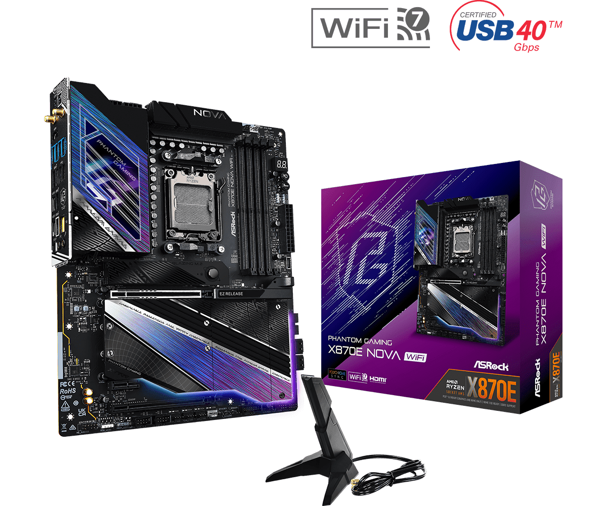 Placa de baza ASRock X870E NOVA WIFI, Socket AM5, DDR5, ATX