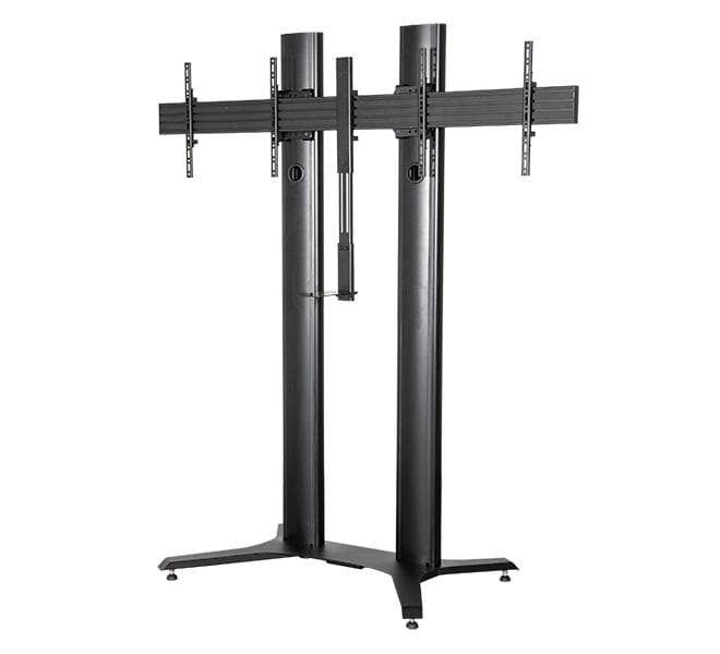 Stand mobil dublu B-Tech 56-65" 2m, negru